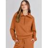 image:imageANRABESS Womens 2 Piece Outfits Half Zip Sweatshirt amp Wide Leg Pants Airport Travel Lounge Matching Sets Sweatsuits ClothingPumpkin