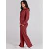 image:imageANRABESS Womens 2 Piece Outfits Half Zip Sweatshirt amp Wide Leg Pants Airport Travel Lounge Matching Sets Sweatsuits ClothingRed