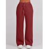 image:imageANRABESS Womens 2 Piece Outfits Half Zip Sweatshirt amp Wide Leg Pants Airport Travel Lounge Matching Sets Sweatsuits ClothingRed