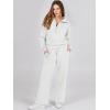 image:imageANRABESS Womens 2 Piece Outfits Half Zip Sweatshirt amp Wide Leg Pants Airport Travel Lounge Matching Sets Sweatsuits ClothingWhite