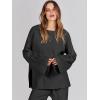 image:imageANRABESS Womens 2 Piece Outfits Oversized Knit Sweater Set Wide Leg Pant Cozy Lounge Matching Pajama Sets 2025 Trendy ClothesBlack