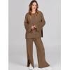 image:imageANRABESS Womens 2 Piece Outfits Oversized Knit Sweater Set Wide Leg Pant Cozy Lounge Matching Pajama Sets 2025 Trendy ClothesBrown