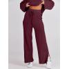 image:imageANRABESS Womens 2 Piece Outfits Oversized Knit Sweater Set Wide Leg Pant Cozy Lounge Matching Pajama Sets 2025 Trendy ClothesBurgundy