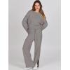 image:imageANRABESS Womens 2 Piece Outfits Oversized Knit Sweater Set Wide Leg Pant Cozy Lounge Matching Pajama Sets 2025 Trendy ClothesDeep Grey