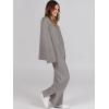image:imageANRABESS Womens 2 Piece Outfits Oversized Knit Sweater Set Wide Leg Pant Cozy Lounge Matching Pajama Sets 2025 Trendy ClothesDeep Grey