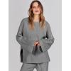image:imageANRABESS Womens 2 Piece Outfits Oversized Knit Sweater Set Wide Leg Pant Cozy Lounge Matching Pajama Sets 2025 Trendy ClothesGray
