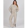 image:imageANRABESS Womens 2 Piece Outfits Oversized Knit Sweater Set Wide Leg Pant Cozy Lounge Matching Pajama Sets 2025 Trendy ClothesGrey Apricot