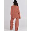 image:imageANRABESS Womens 2 Piece Outfits Oversized Knit Sweater Set Wide Leg Pant Cozy Lounge Matching Pajama Sets 2025 Trendy ClothesRust