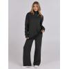 image:imageANRABESS Womens 2 Piece Outfits Turtleneck Matching Lounge Set Sweater Top Wide Leg Pants Fall Cozy Knit Sweatsuit LoungewearBlack