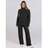 image:imageANRABESS Womens 2 Piece Outfits Turtleneck Matching Lounge Set Sweater Top Wide Leg Pants Fall Cozy Knit Sweatsuit LoungewearBlack
