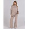 image:imageANRABESS Womens 2 Piece Outfits Turtleneck Matching Lounge Set Sweater Top Wide Leg Pants Fall Cozy Knit Sweatsuit LoungewearCamel
