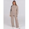 image:imageANRABESS Womens 2 Piece Outfits Turtleneck Matching Lounge Set Sweater Top Wide Leg Pants Fall Cozy Knit Sweatsuit LoungewearCamel
