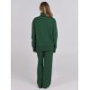 image:imageANRABESS Womens 2 Piece Outfits Turtleneck Matching Lounge Set Sweater Top Wide Leg Pants Fall Cozy Knit Sweatsuit LoungewearGreen