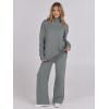 image:imageANRABESS Womens 2 Piece Outfits Turtleneck Matching Lounge Set Sweater Top Wide Leg Pants Fall Cozy Knit Sweatsuit LoungewearGrey