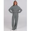 image:imageANRABESS Womens 2 Piece Outfits Turtleneck Matching Lounge Set Sweater Top Wide Leg Pants Fall Cozy Knit Sweatsuit LoungewearGrey