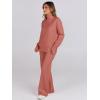 image:imageANRABESS Womens 2 Piece Outfits Turtleneck Matching Lounge Set Sweater Top Wide Leg Pants Fall Cozy Knit Sweatsuit LoungewearRust