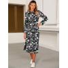 image:imageANRABESS Womens 34 Sleeve Striped Slit Midi T Shirt Dresses 2026 Summer Casual Beach Vacation Clothes Spring Travel SundressFloral Black