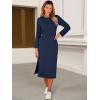 image:imageANRABESS Womens 34 Sleeve Striped Slit Midi T Shirt Dresses 2026 Summer Casual Beach Vacation Clothes Spring Travel SundressNavy Blue