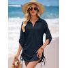 image:imageANRABESS Womens Bathing Suit Cover Ups Swimsuit Beach Coverup Hollow Out Swimwear 2026 Summer Outfits Bikini Dress ShirtNavy Blue