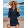 image:imageANRABESS Womens Bathing Suit Cover Ups Swimsuit Beach Coverup Hollow Out Swimwear 2026 Summer Outfits Bikini Dress ShirtNavy Blue