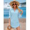 image:imageANRABESS Womens Bathing Suit Cover Ups Swimsuit Beach Coverup Hollow Out Swimwear 2026 Summer Outfits Bikini Dress ShirtSky Blue