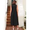 image:imageANRABESS Womens Casual Dress Summer Sleeveless V Neck Sundress Aline Flowy Beach Maxi Dresses Travel 2026 Vacation OutfitsBlack