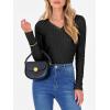 image:imageANRABESS Womens Long Sleeve Shirts V Neck Ribbed Knit Slim Fit Lightweight Sweater 2025 Fall Dressy Casual Travel Work TopsBlack