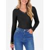 image:imageANRABESS Womens Long Sleeve Shirts V Neck Ribbed Knit Slim Fit Lightweight Sweater 2025 Fall Dressy Casual Travel Work TopsBlack