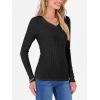 image:imageANRABESS Womens Long Sleeve Shirts V Neck Ribbed Knit Slim Fit Lightweight Sweater 2025 Fall Dressy Casual Travel Work TopsBlack