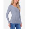 image:imageANRABESS Womens Long Sleeve Shirts V Neck Ribbed Knit Slim Fit Lightweight Sweater 2025 Fall Dressy Casual Travel Work TopsBlue