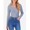 image:imageANRABESS Womens Long Sleeve Shirts V Neck Ribbed Knit Slim Fit Lightweight Sweater 2025 Fall Dressy Casual Travel Work TopsBlue