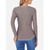 image:imageANRABESS Womens Long Sleeve Shirts V Neck Ribbed Knit Slim Fit Lightweight Sweater 2025 Fall Dressy Casual Travel Work TopsCool Ash Brown