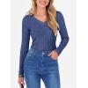image:imageANRABESS Womens Long Sleeve Shirts V Neck Ribbed Knit Slim Fit Lightweight Sweater 2025 Fall Dressy Casual Travel Work TopsDark Blue