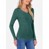image:imageANRABESS Womens Long Sleeve Shirts V Neck Ribbed Knit Slim Fit Lightweight Sweater 2025 Fall Dressy Casual Travel Work TopsGreen