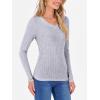 image:imageANRABESS Womens Long Sleeve Shirts V Neck Ribbed Knit Slim Fit Lightweight Sweater 2025 Fall Dressy Casual Travel Work TopsGrey
