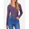 image:imageANRABESS Womens Long Sleeve Shirts V Neck Ribbed Knit Slim Fit Lightweight Sweater 2025 Fall Dressy Casual Travel Work TopsPurple
