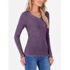 image:imageANRABESS Womens Long Sleeve Shirts V Neck Ribbed Knit Slim Fit Lightweight Sweater 2025 Fall Dressy Casual Travel Work TopsPurple