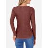 image:imageANRABESS Womens Long Sleeve Shirts V Neck Ribbed Knit Slim Fit Lightweight Sweater 2025 Fall Dressy Casual Travel Work TopsRust Orange