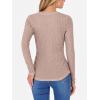 image:imageANRABESS Womens Long Sleeve Shirts V Neck Ribbed Knit Slim Fit Lightweight Sweater 2025 Fall Dressy Casual Travel Work TopsTan