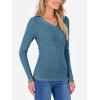 image:imageANRABESS Womens Long Sleeve Shirts V Neck Ribbed Knit Slim Fit Lightweight Sweater 2025 Fall Dressy Casual Travel Work TopsTeal