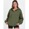image:imageANRABESS Womens Oversized Hoodies V Neck Sweatshirts Fleece Long Sleeve Pullover Y2K Clothes 2025 Fall Trendy OutfitsArmy Green
