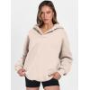 image:imageANRABESS Womens Oversized Hoodies V Neck Sweatshirts Fleece Long Sleeve Pullover Y2K Clothes 2025 Fall Trendy OutfitsBeige