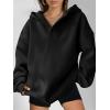 image:imageANRABESS Womens Oversized Hoodies V Neck Sweatshirts Fleece Long Sleeve Pullover Y2K Clothes 2025 Fall Trendy OutfitsBlack