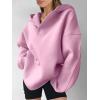image:imageANRABESS Womens Oversized Hoodies V Neck Sweatshirts Fleece Long Sleeve Pullover Y2K Clothes 2025 Fall Trendy OutfitsBright Pink