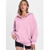 image:imageANRABESS Womens Oversized Hoodies V Neck Sweatshirts Fleece Long Sleeve Pullover Y2K Clothes 2025 Fall Trendy OutfitsBright Pink
