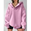 image:imageANRABESS Womens Oversized Hoodies V Neck Sweatshirts Fleece Long Sleeve Pullover Y2K Clothes 2025 Fall Trendy OutfitsBright Pink