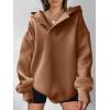 image:imageANRABESS Womens Oversized Hoodies V Neck Sweatshirts Fleece Long Sleeve Pullover Y2K Clothes 2025 Fall Trendy OutfitsCaramel