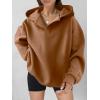 image:imageANRABESS Womens Oversized Hoodies V Neck Sweatshirts Fleece Long Sleeve Pullover Y2K Clothes 2025 Fall Trendy OutfitsCaramel