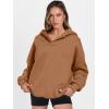 image:imageANRABESS Womens Oversized Hoodies V Neck Sweatshirts Fleece Long Sleeve Pullover Y2K Clothes 2025 Fall Trendy OutfitsCaramel