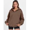 image:imageANRABESS Womens Oversized Hoodies V Neck Sweatshirts Fleece Long Sleeve Pullover Y2K Clothes 2025 Fall Trendy OutfitsCoffee